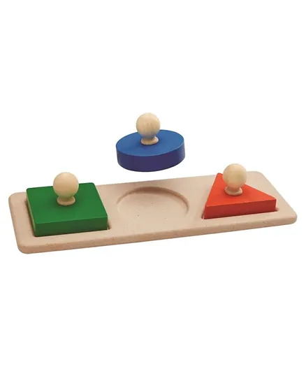 Plan Toys Wooden Shape Matching Puzzle - 3 Pieces