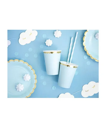 PartyDeco Light Blue Cups - Pack of 6