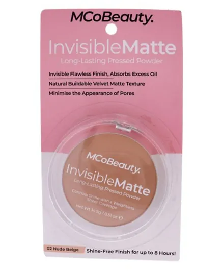 Mcobeauty Invisible Matte Long-Lasting Pressed Powder 02 Nude Beige - 0.51 Oz