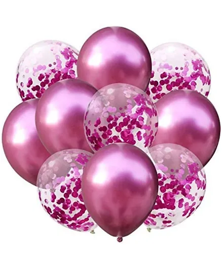 Party Propz Confetti Balloons Pink - Pack of 10