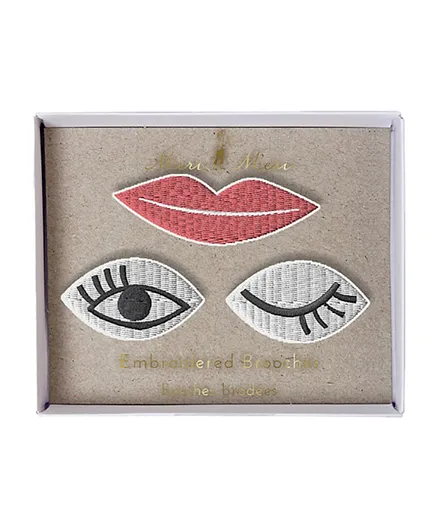 Meri Meri Eyes & Lips Brooches - Pack of 3