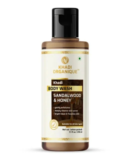 Khadi Organique Natural Sandalwood & Honey Body Wash - 210mL