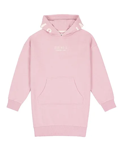 Jack Wills Graphic & Embroidered Hoodie Dress - Pink