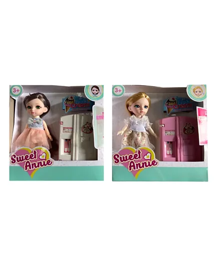 Sweet Annie Doll With Dream Refrigerator Playset  Pink - 15.24cm