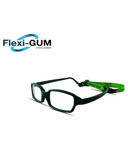 Flexi Gum Flexible Kids Eyeglasses Frame with Strap - Green