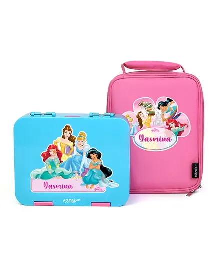 Essmak Personalized Bento Pack Disney 4 Princesses Pink - Set Of 2