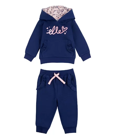 Elle Cat Hoodie and Joggers Set - Blue