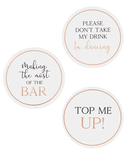 Ginger Ray Glass Topper Wedding Coasters - Pack of 12
