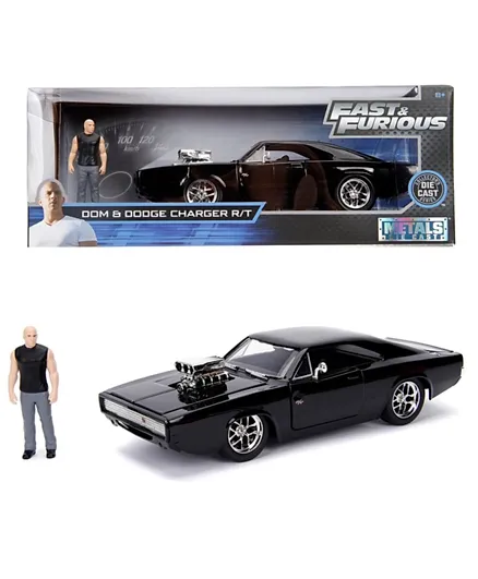 Jada Fast & Furious 1970 Dodge Charger Street 1:24 with figurine Dominic Toretto - Black