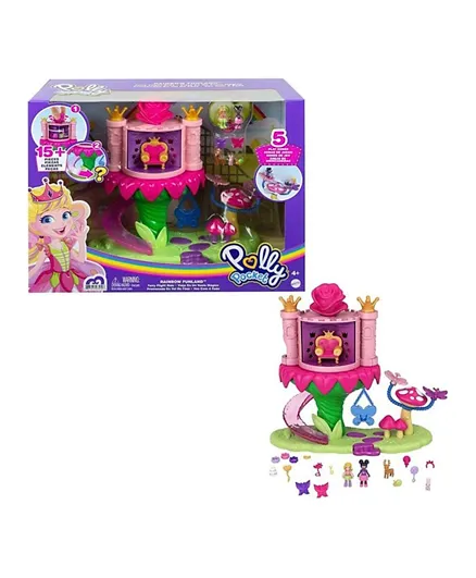 Polly Pocket Rainbow Funland Fairy Flight Ride Playset - Multicolor