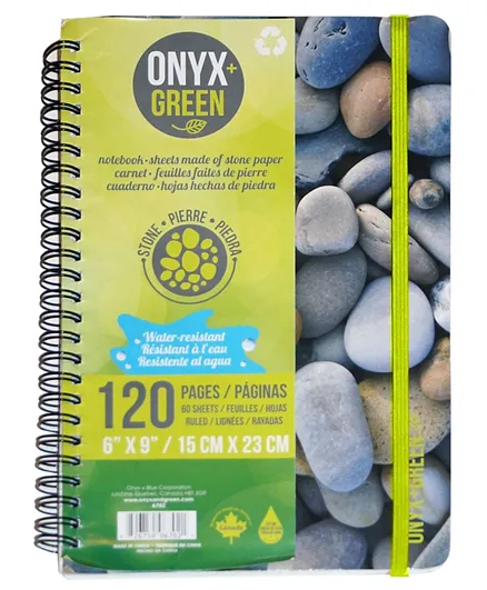 Onyx & Green Spiral Notebook with Elastic Closure (6702) - Multicolor