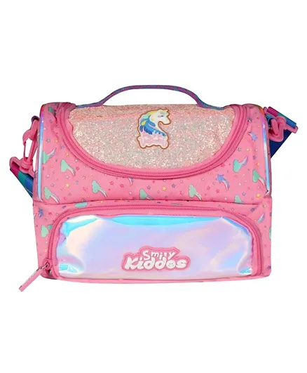 Smily Kiddos Unicorn Double Compartment Holographic Lunch Bag - Pink