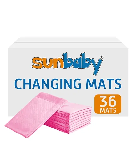 Sunbaby Disposable Changing Mats Pack of 36 - Pink