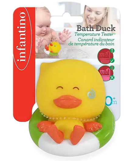 Infantino Bath Duck Squirt & Temperature Tester Toy - Yellow
