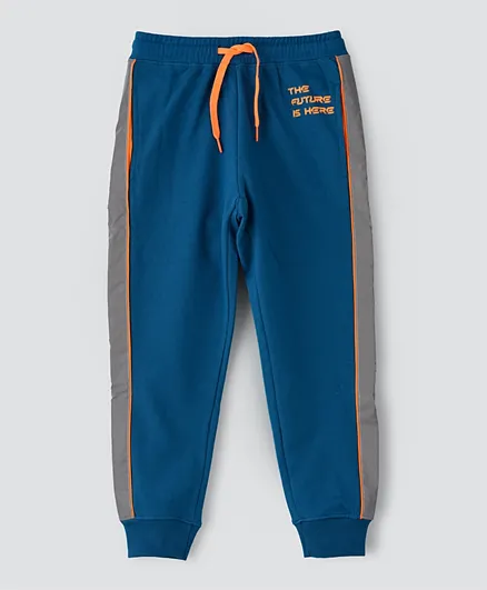 Jam Knit Jogger With Tape At Side Seam - Blue