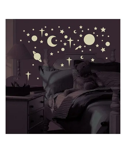 Roommates Celestial Wall Stickers Decals Glow In The Dark Multicolor - Pack of 258