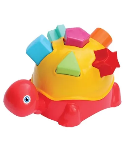 Dede Turtle Bultak with 22 Cube Puzzle Pieces - Red & Yellow