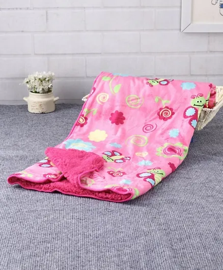 Babyhug Sherin and Poly Wool All Season Blanket Multidesign  - Pink