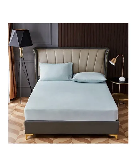 Rahalife Microfiber Fitted Bedsheet Set King Size - Blue
