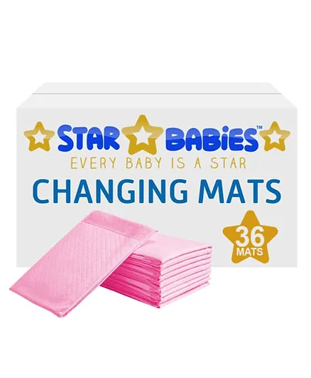 Star Babies Disposable Changing Mats Pink - Pack of 36
