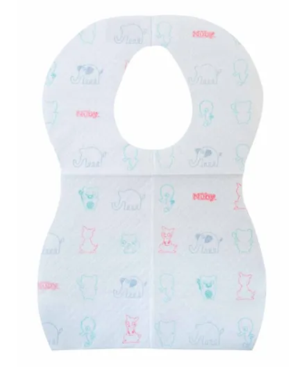 Nuby Disposable Bibs Pack of 10 White