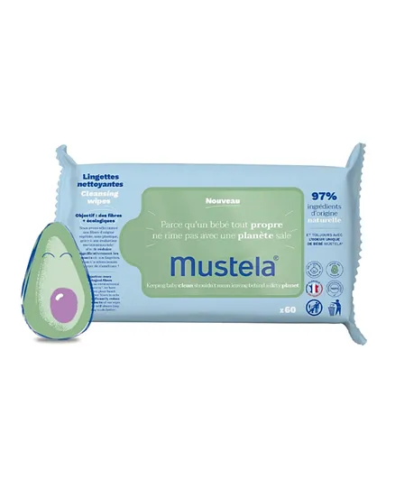 Mustela Cleansing Wipes - 60 Pieces