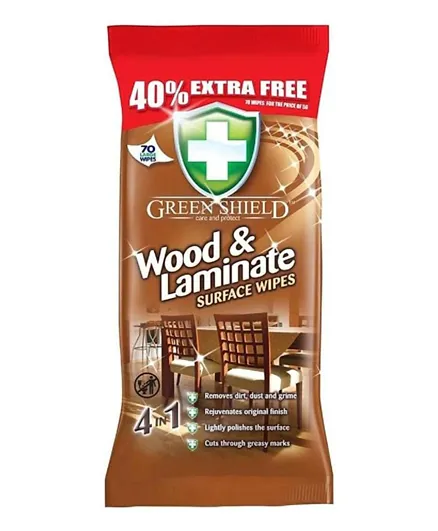 Homesmiths GreenShield Wood Surface Wipes - 70 Pieces