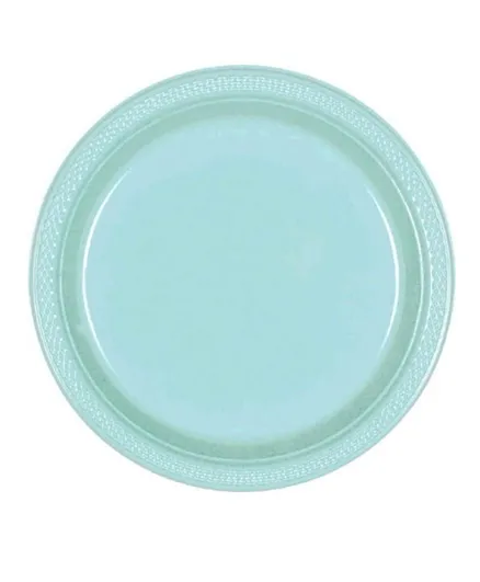 Party Centre Robin's Egg Blue Plastic Plates - 20 Pieces