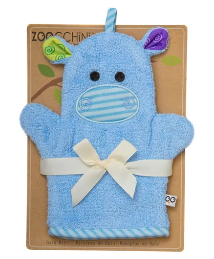 Zoocchini Blue Baby Bath Mitt - Henry the Hippo