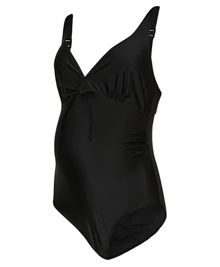 Mamalicious V Neck Maternity Swimsuit - Black