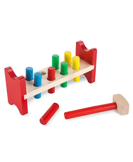 ميليسا & دوج - لعبة الخشب الطرق على الأوتاد متعددة الألوان - 10 قطع