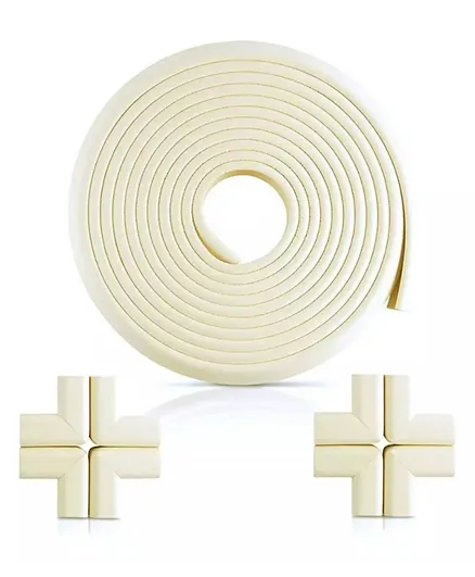Veeseven Baby safety Edge and Corner Guard 4 Meter Roll + 8 Corners - Ivory