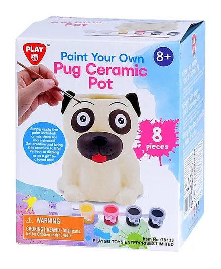 Playgo Paint Your Own Pug Ceramic Pot