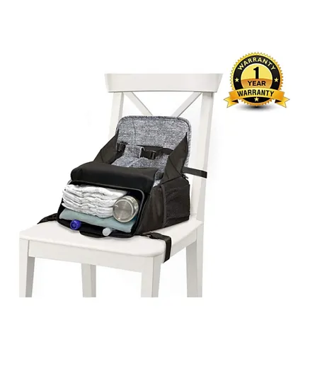 Kolcraft Travel 2-in-1 Portable Booster Seat & Diaper Bag - Black