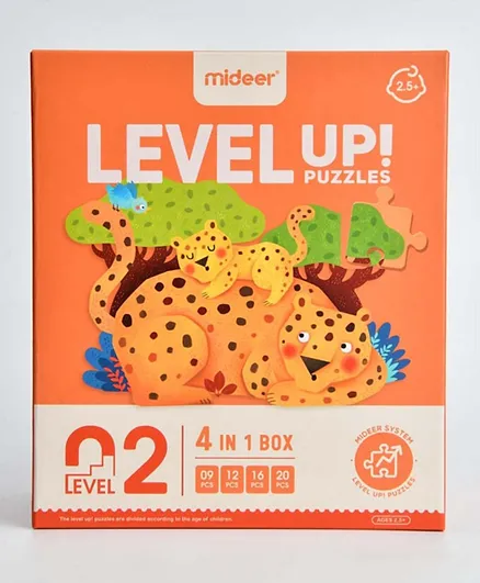Mideer Level Up Animals 4 in 1 Level 2 Puzzle - 57 Pieces