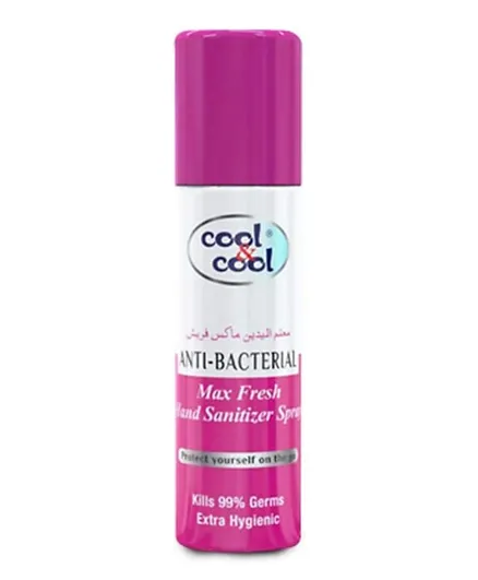 Cool & Cool Anti Bacterial Max Fresh Hand Sanitizer Spray Pack of 3 - 60 ml each