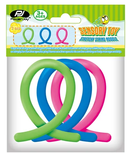 Power Joy Sensory Toy Stretchy Noodle 3 Pieces - Multicolor