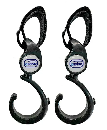 ASALVO Universal Hooks for Strollers and Cribs - Black