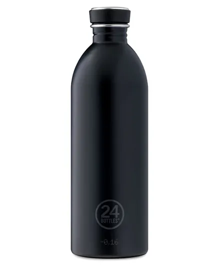 زجاجة مياه أوربان لايتست عازلة للحرارة من الستانلس ستيل من 24 بوتلز، لون أسود - سعة 1 لتر