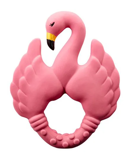 Natruba Teether - Natural Rubber - Flamingo - Pink