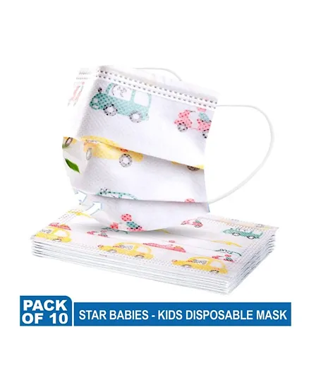 Star Babies Space Prints Kids Disposable Mask - Pack of 10