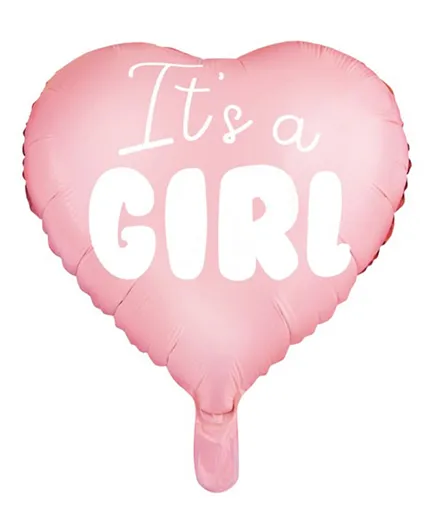 PartyDeco It's A Girl Heart Shaped Foil Balloon - Pink