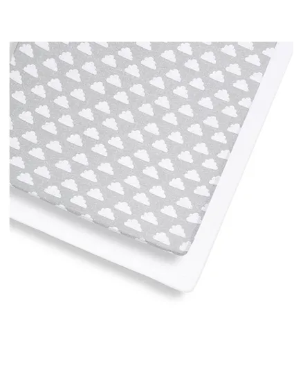 Snuz Cotbed Sheets Grey - Pack of 2