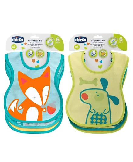 Chicco Weaning Bibs Multicolour - Pack of 3