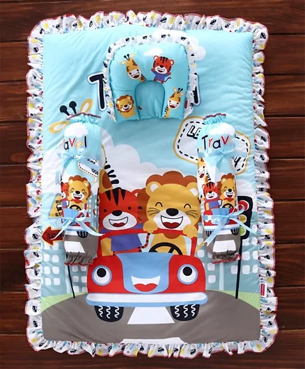 Babyhug 100% Cotton Bedding Set Travel Print - Multicolor