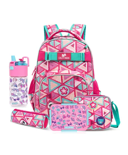 Eazy Kids Back To School Combo Set Of 5 Gen Z Pink - 18 Inches
