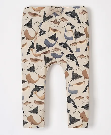 Name It All Over Print Trousers - Peyote Melange