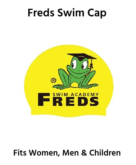 Freds Swim Academy Unisex Silicone Swim Cap - Yellow