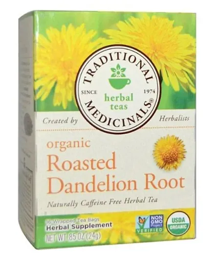 TRADITIONAL MEDS Roasted Dandelion Root - 16 Tea Bags
