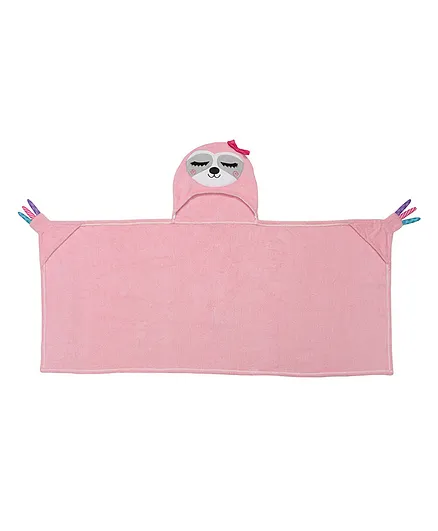 Zoocchini Baby Sloth Hooded Towel - Pink